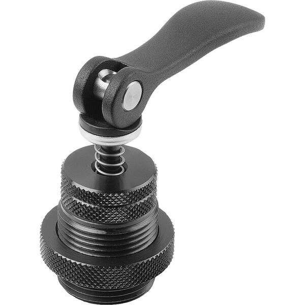 Eccentric Clamping Module D1=M30X2, Form:D Steel, Black, Comp:Aluminum, Comp:Black